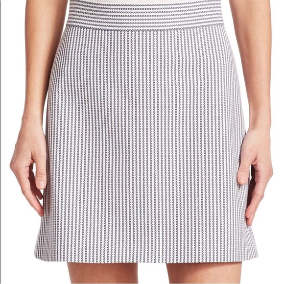 Theory Blue and White Striped Mini Skirt Size 6 - Picture 1 of 12
